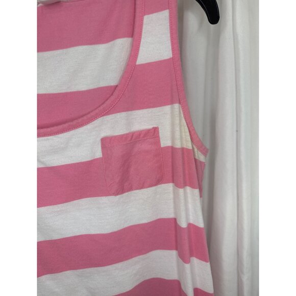 Liz Claiborne Womens Pink & White Striped Sleeveless Top L/G - Picture 3 of 4